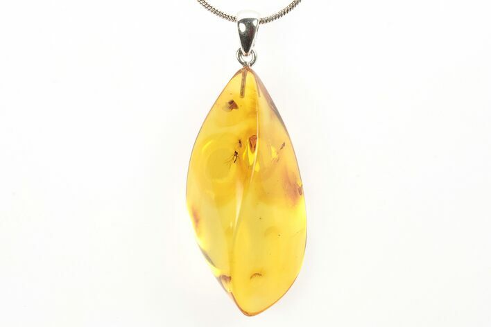 Polished Baltic Amber Pendant (Necklace) - Contains Flies! #273399